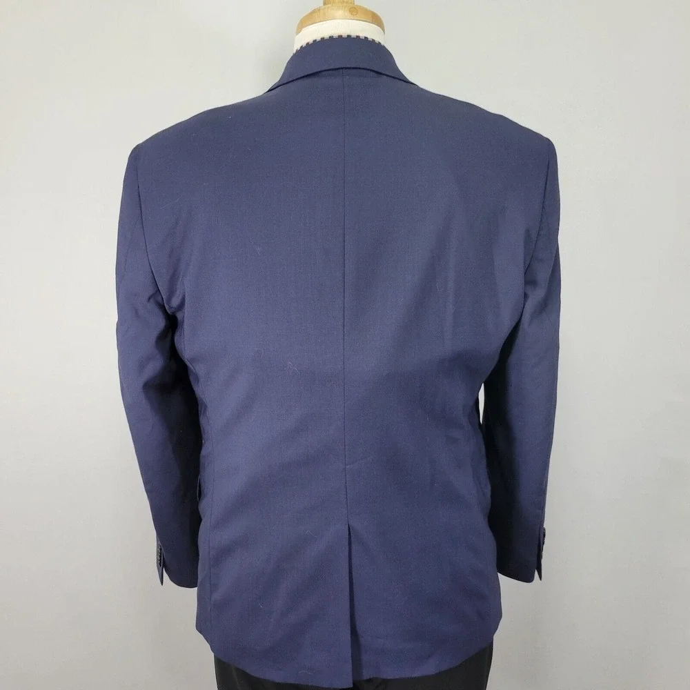 Lauren Ralph Lauren Men's Sport Coat Blazer Navy Blue Stretch Wool‎ Size 40S