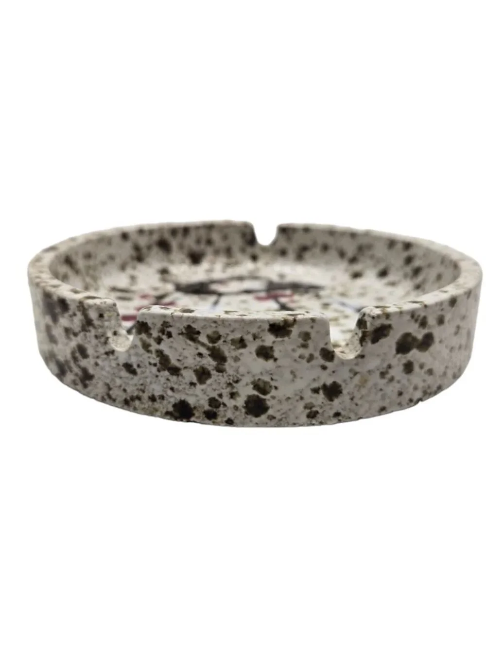 Vintage MCM Ceramic Ashtray Abstract Splatter Design Japan Mid Century Modern