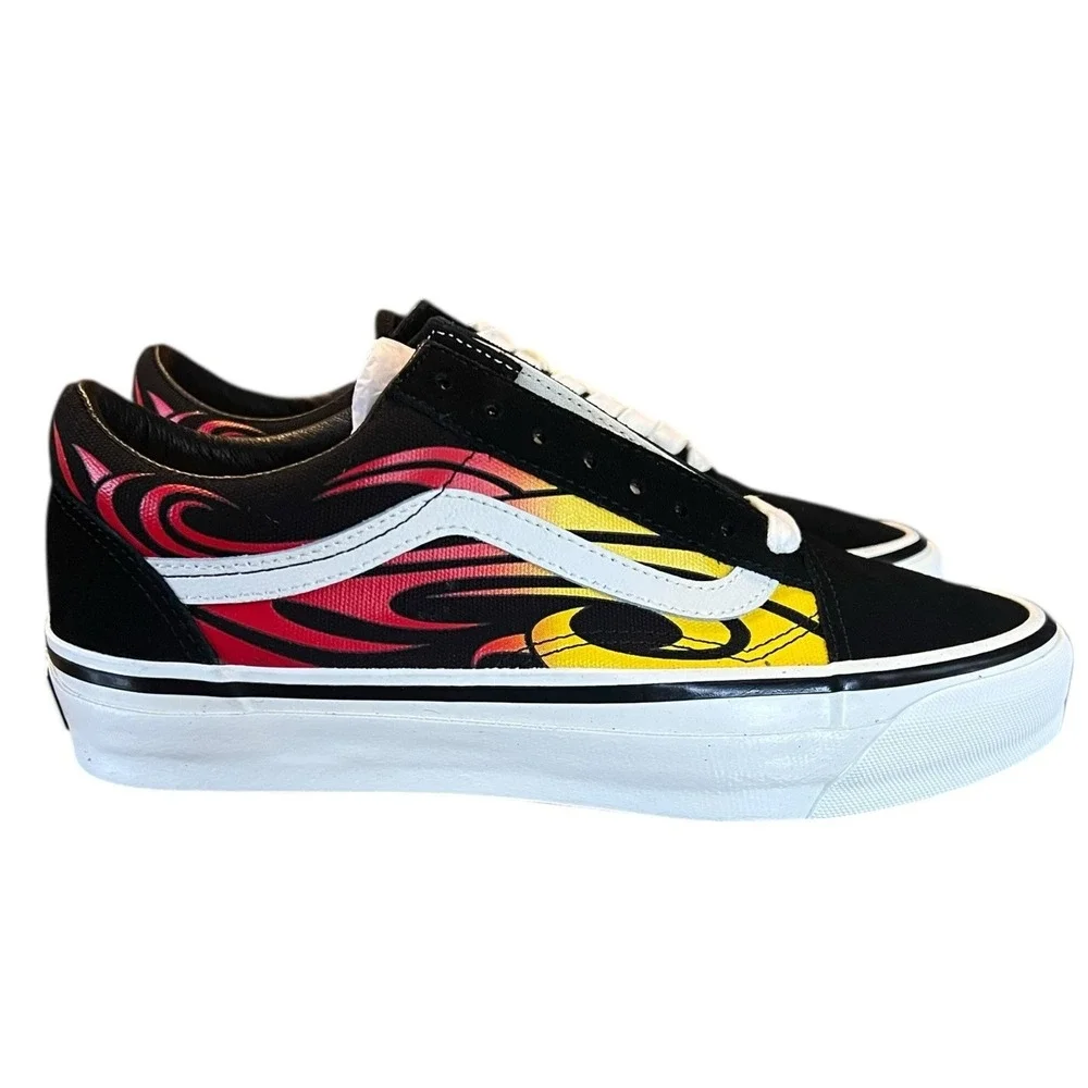 Vans Premium Flame Old Skool Y2K Skate Sneakers Black VN000D56MCG US M7/W‎ 8.5