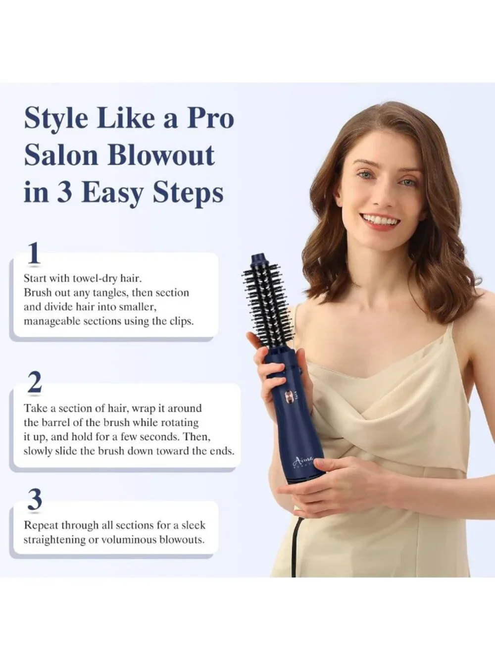 4-in-1 Round Blow Dryer Brush Set | Hair Styling Tool for Smooth, Voluminous