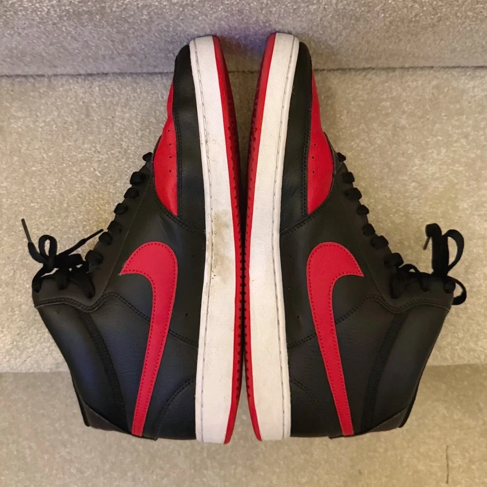 Nike Court Vision Mid Black Red BRED DM8682-001 Mens 11.5‎