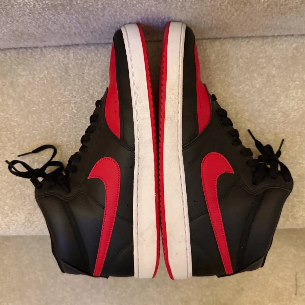 Nike Court Vision Mid Black Red BRED DM8682-001 Mens 11.5‎