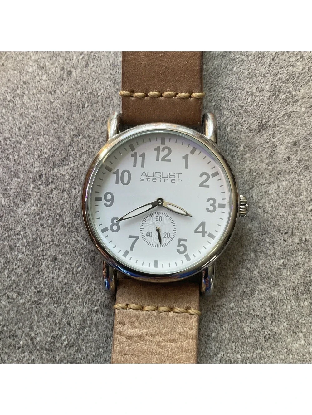 AUGUST Steiner Women’s Watch 37mm Case AS8110TN Genuine Tan Leather Band B-K