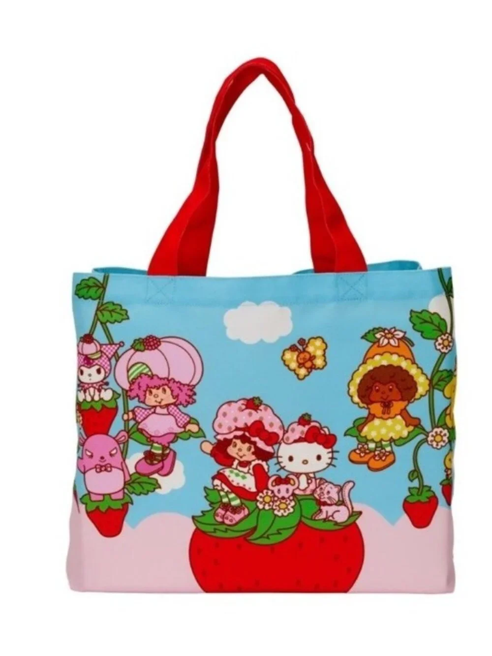 Sanrio Loungefly Hello Kitty Strawberry Shortcake Character XL Tote Bag NWT