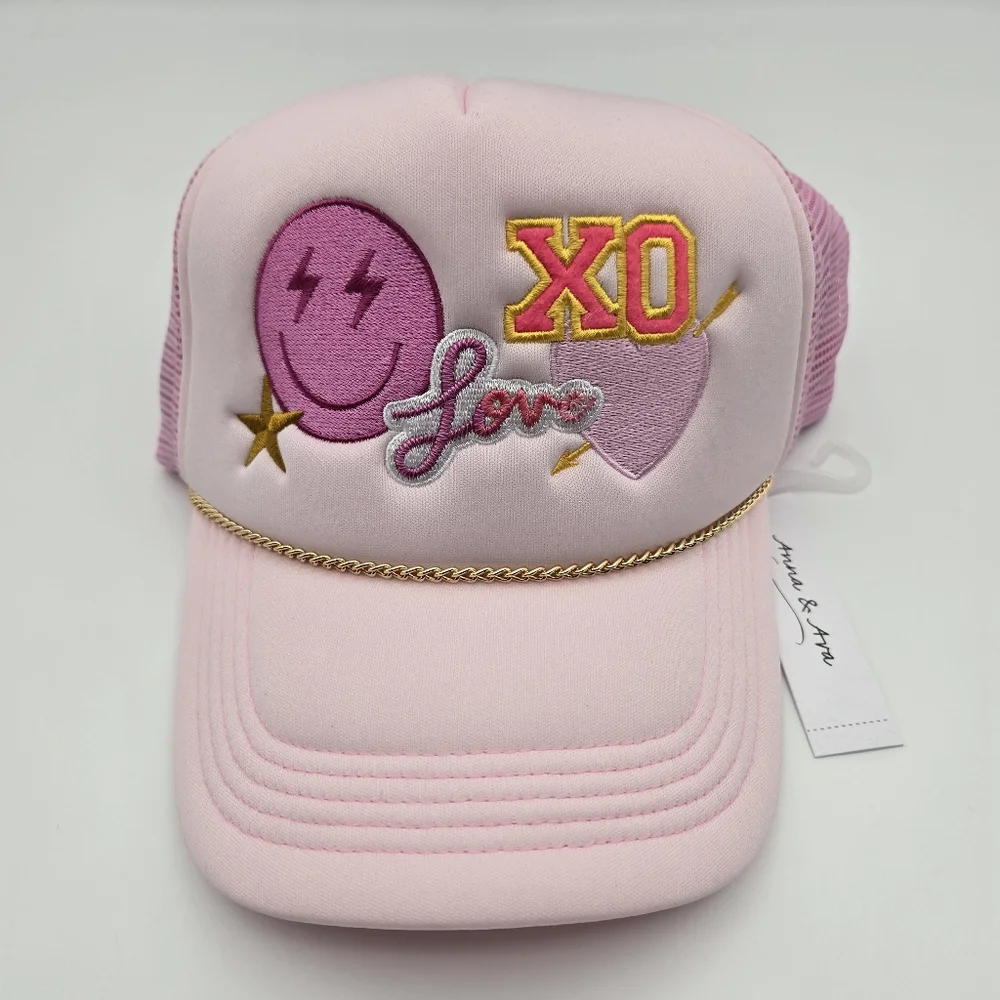 NEW Anna & Ava Pink Adjustable Trucker Hat Cap XO LOVE