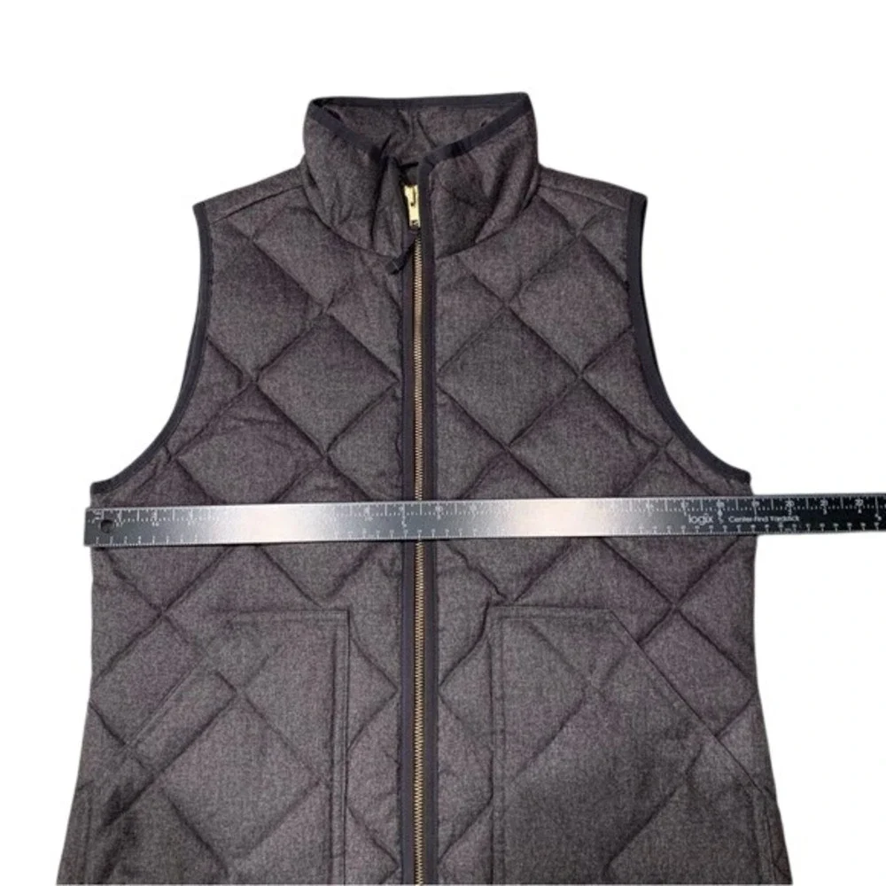 J Crew Quilted Puffer Vest Heathered Charcoal Gray Size S‎ Down Fill Zip Pockets