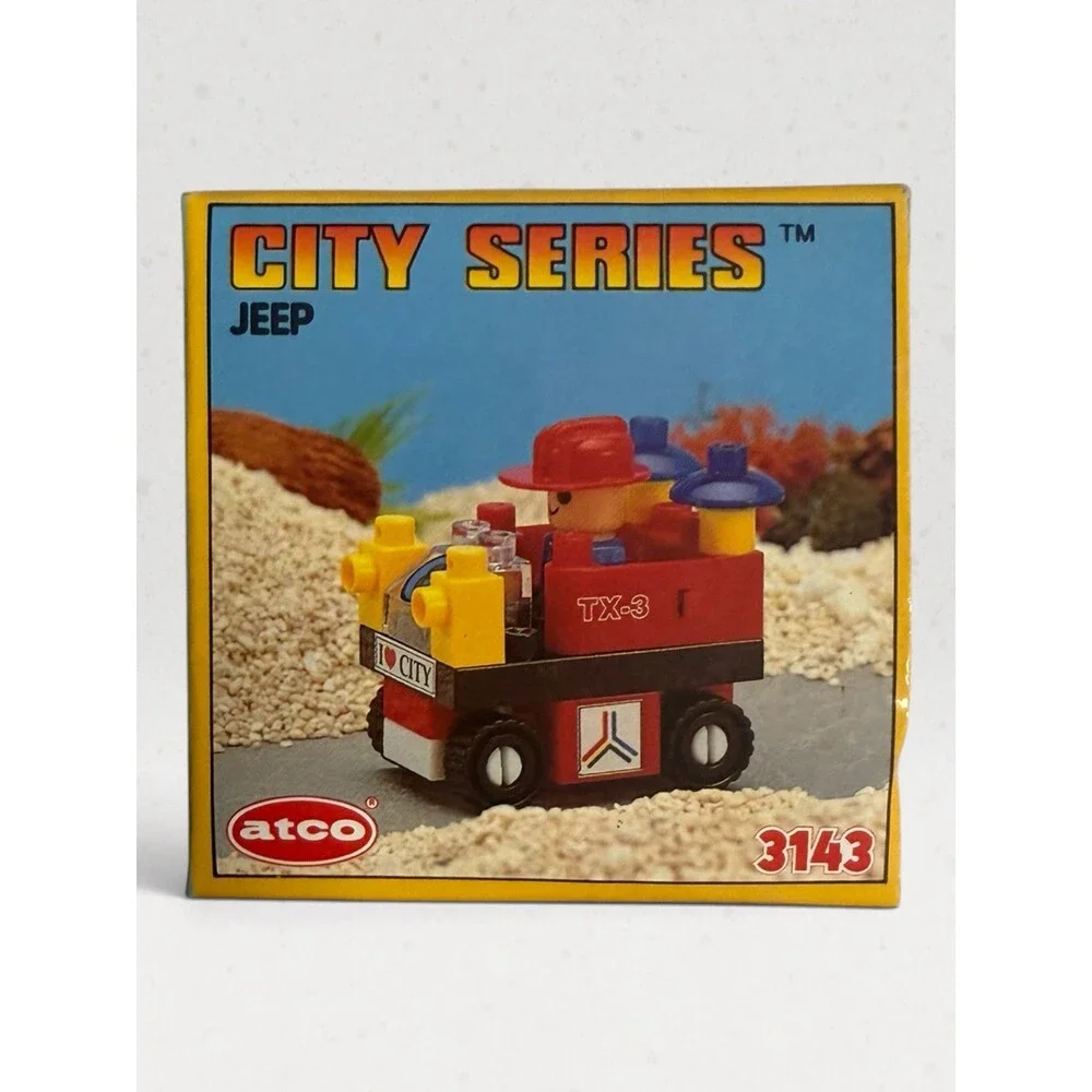 Vintage 1988 ATCO City Series Jeep 3143 Building Blocks Toy Set Sealed NIB Rare