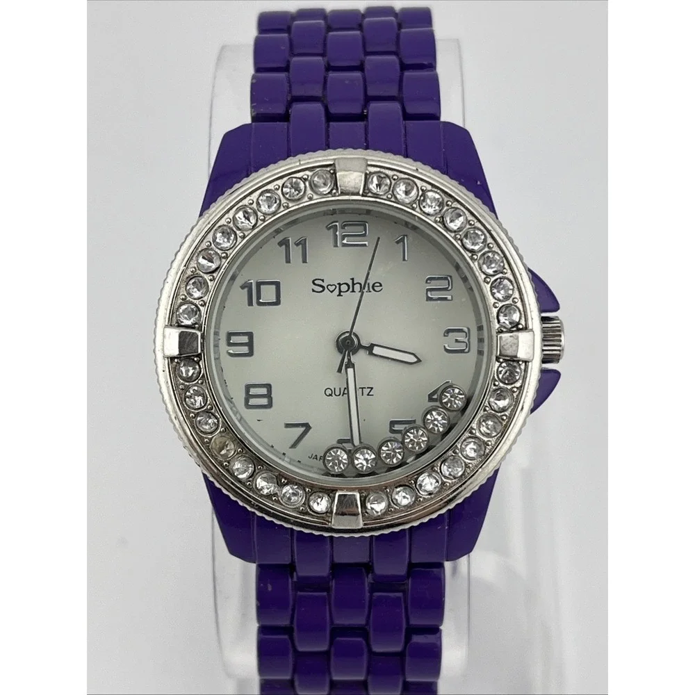 Sophie Watch Women 35mm Case Floating Crystals‎ Purple 7.25