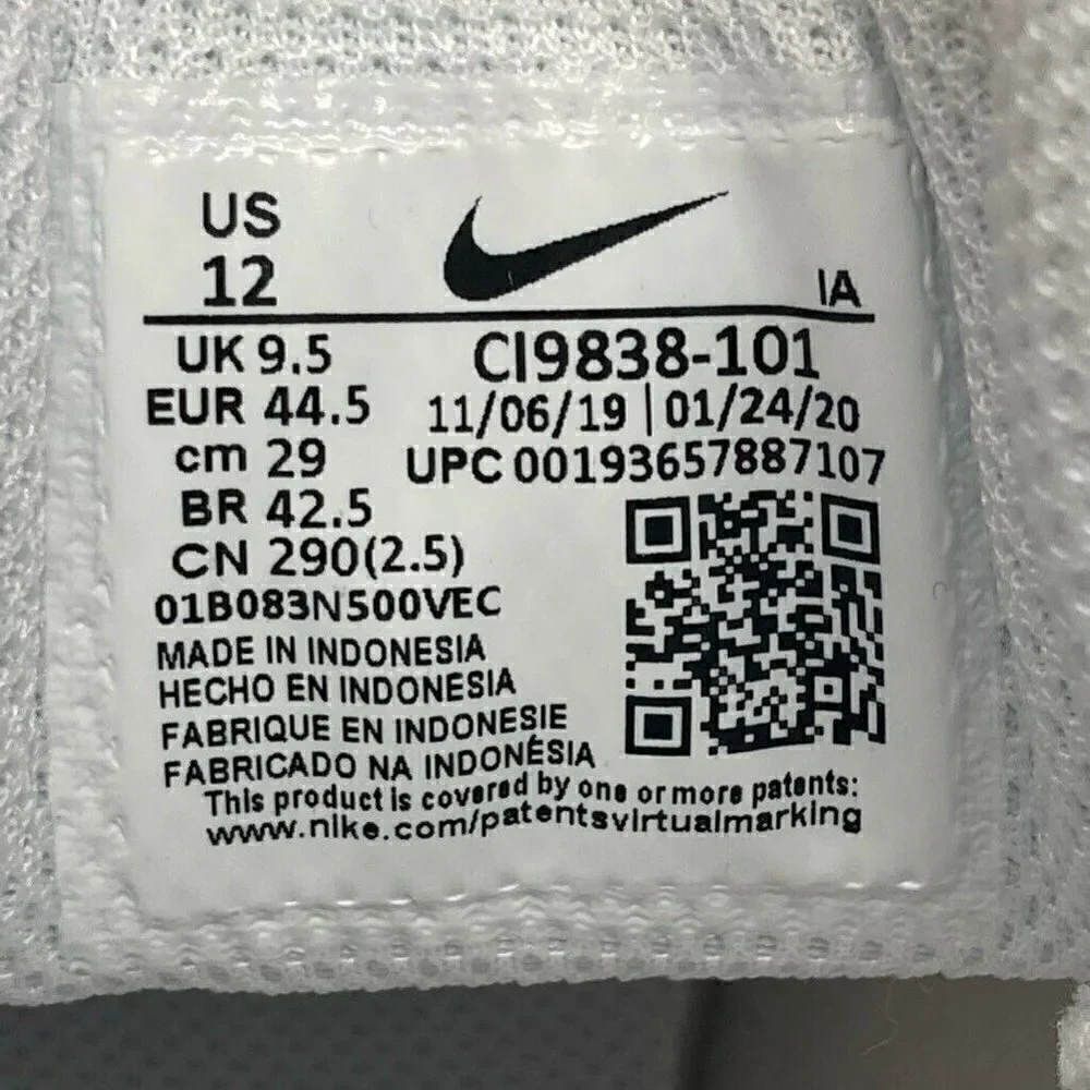 Nike Womens Air Max Vapor Wing MS Tennis Shoe White CI9838-101 Lace Up 12
