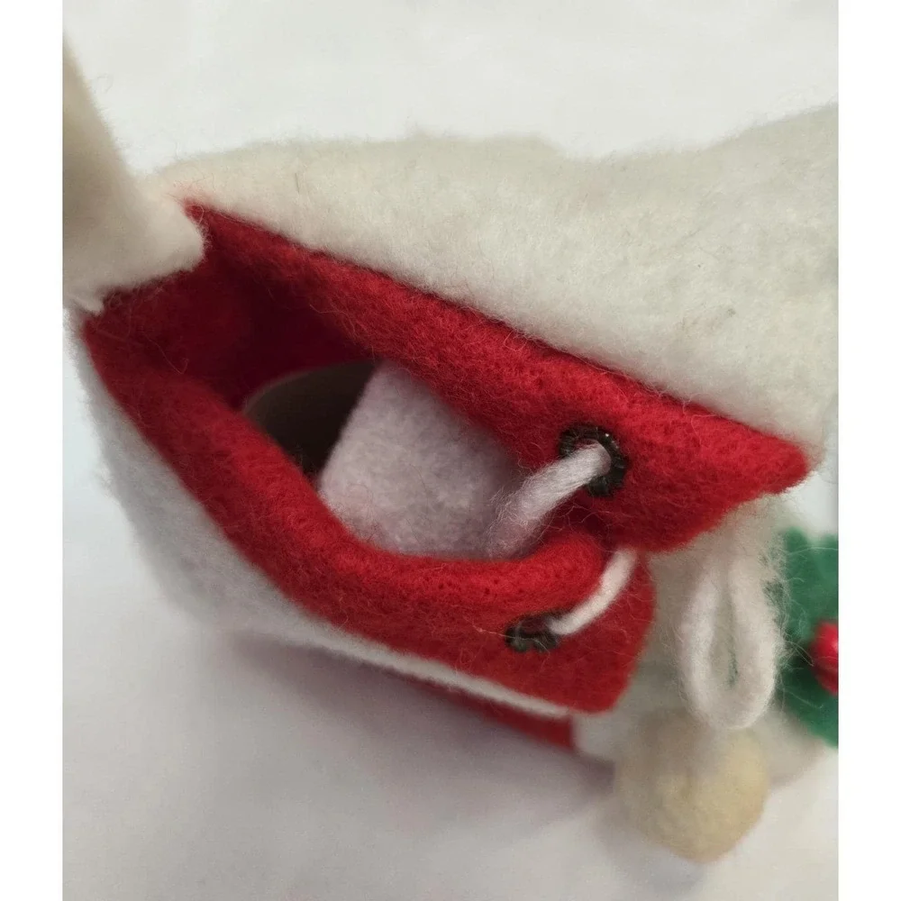 Vintage Felt Christmas Ornaments Shoes Green And‎ Red Retro Holiday Decor