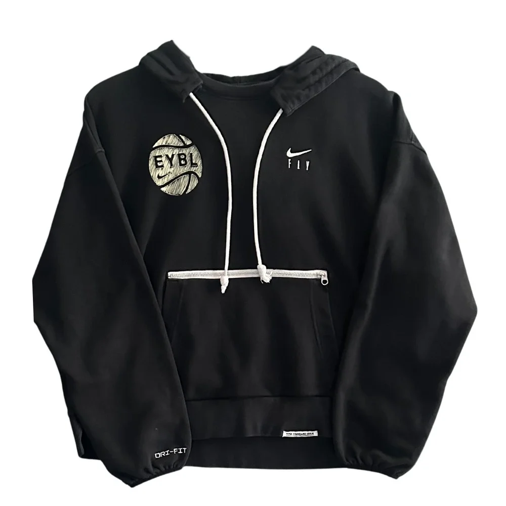 Nike EYBL Crop Hoodie Women XL Black Green Nationals 2023 Fly Dri-FIT DA6483-010