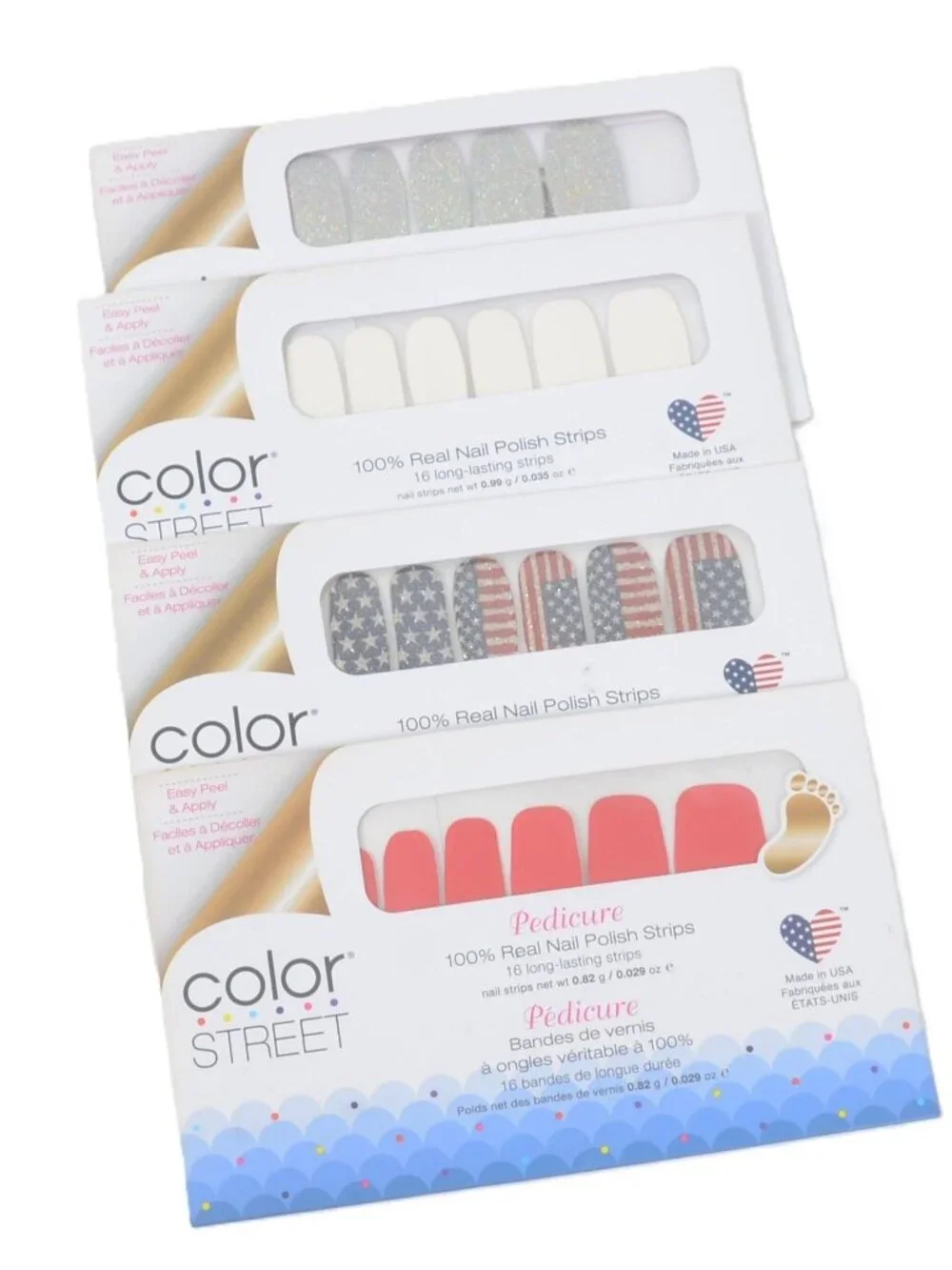 4 Pack! Color Street Baton Rougey /‎ Flagtime Gal / Swiss & Tell / Fort Worth It
