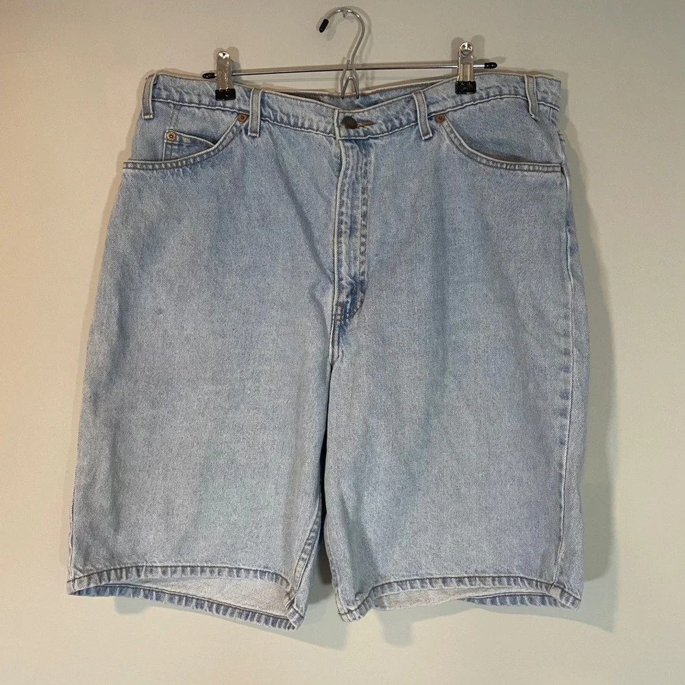 Vintage Levis 560 Loose Fit Orange Tab Denim Shorts‎ Light Wash Mens 40 READ 11