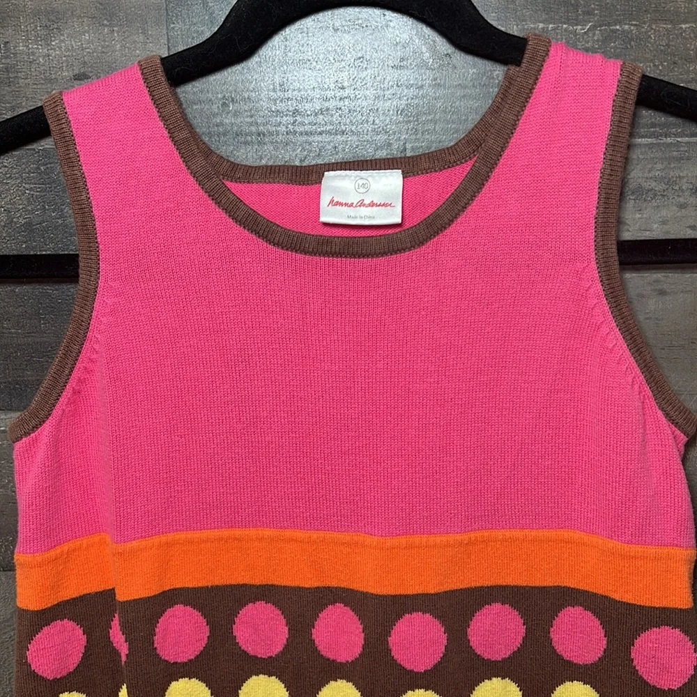 Hanna Anderson Pink and Brown With Polkadots Dress