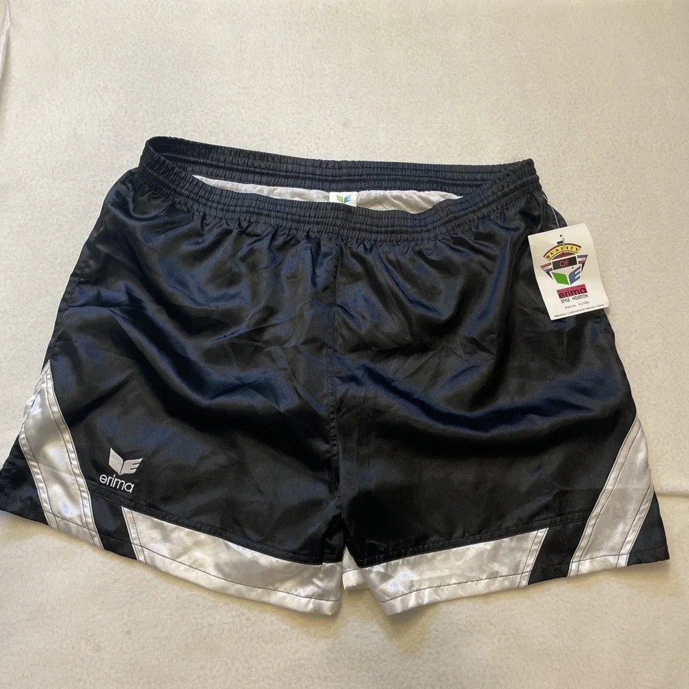 Men's Athletic Shorts in Black with Silver Trim NWT