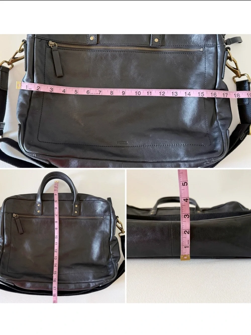 Fossil black leather