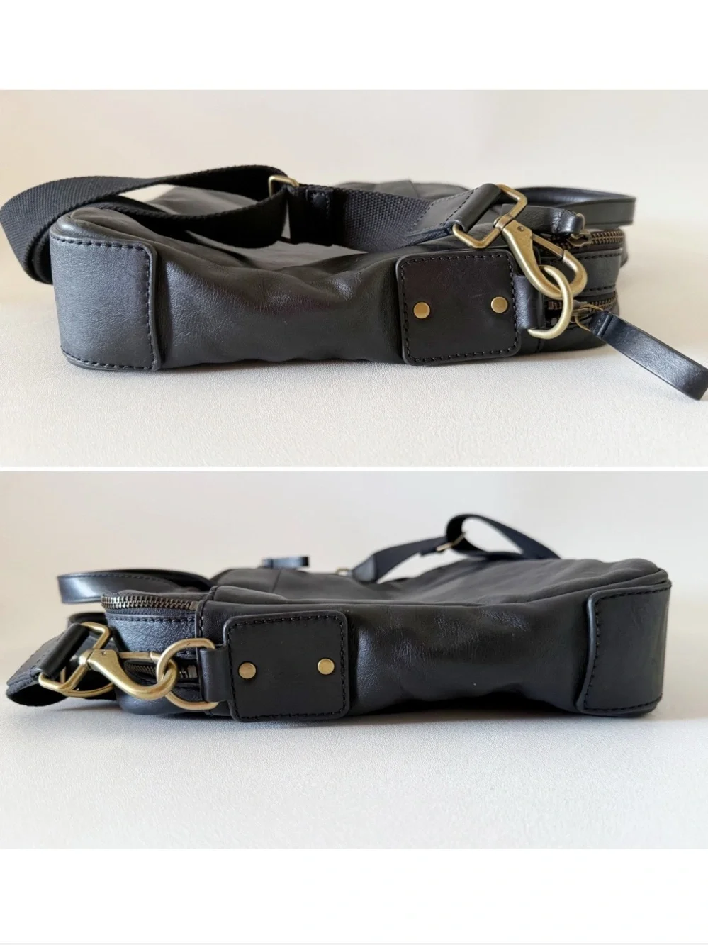Fossil black leather