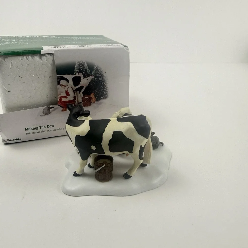 Department 56 Milking The Cow New England Village #56683 Accessory Farm Kitty