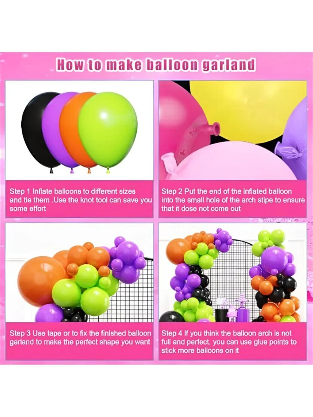 Halloween Balloons Garland Arch Kit for Halloween Party Decoration