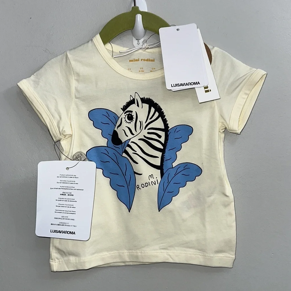 Mini Rodini Zebra Short Sleeve T Shirt