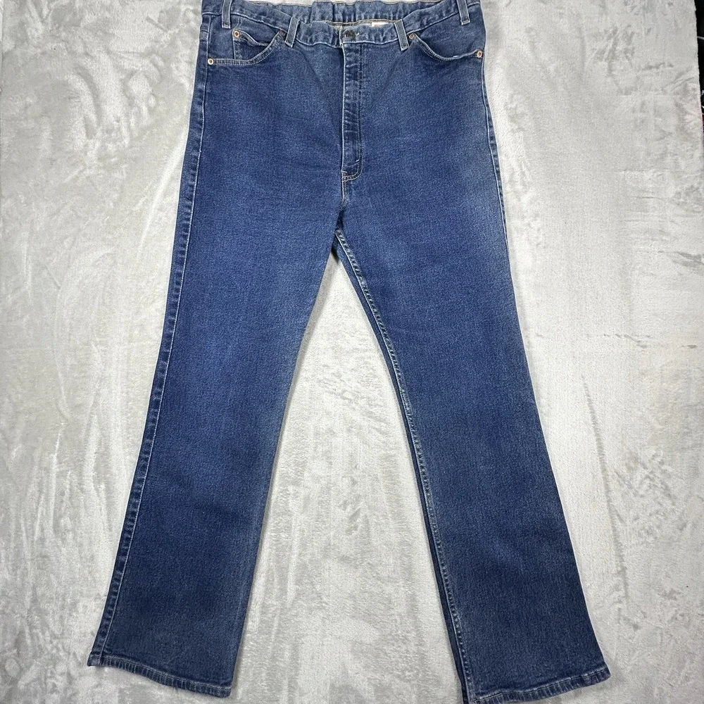 Vintage 80s 90s Levis Jeans Mens Made in USA Size 42x32 Blue Denim Pants Retro