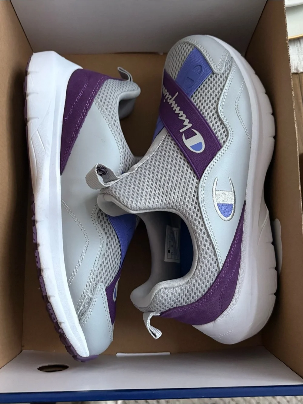 Champion Women's Gray and Purple Slip-On Athletic Sneakers No tags. New in box