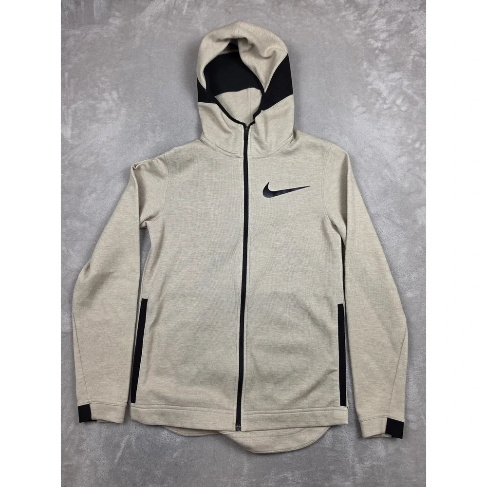 Nike Hyper Elite Showtime Full-Zip Basketball Hoodie Mens S Tan 858447 *Read