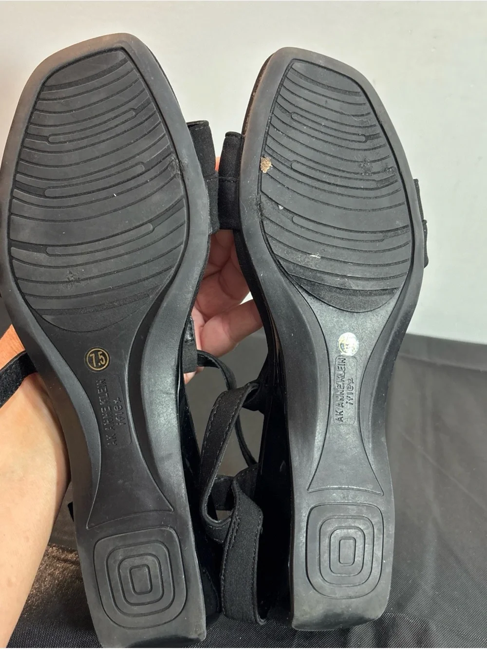 Anne Klein Black Ankle-Strap Sandals. Sz 7.5. 9/17