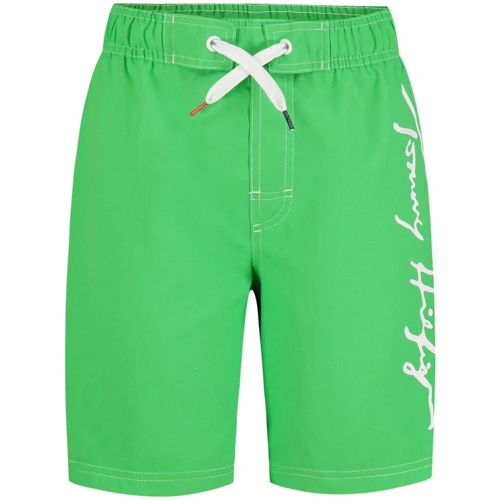 Tommy Hilfiger Kids Tommy Script Graphic Boardshorts - Green -‎ Size Medium