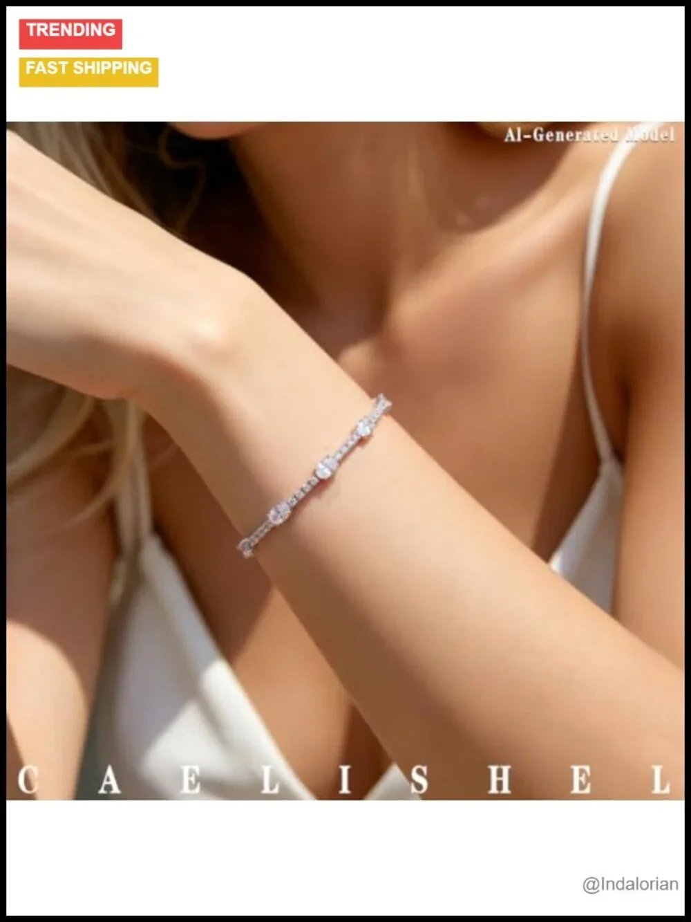 14K Gold Plated Tennis Bracelet CZ Stackable Women Jewelry