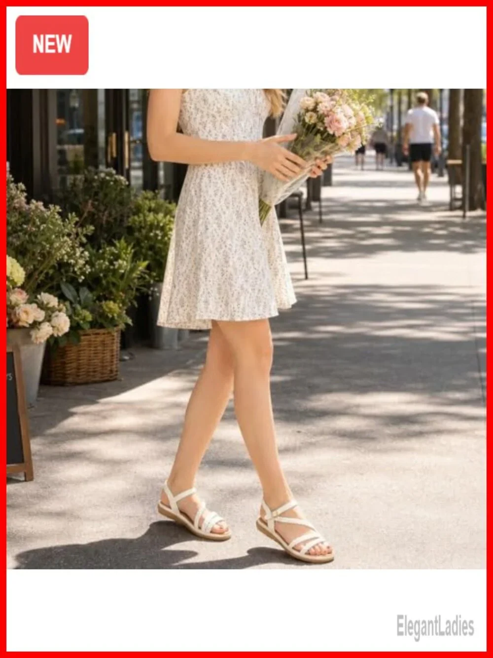 Womens Flat Sandals with Woven Cross PU Leather Strappy Ankle Strap Adjustable