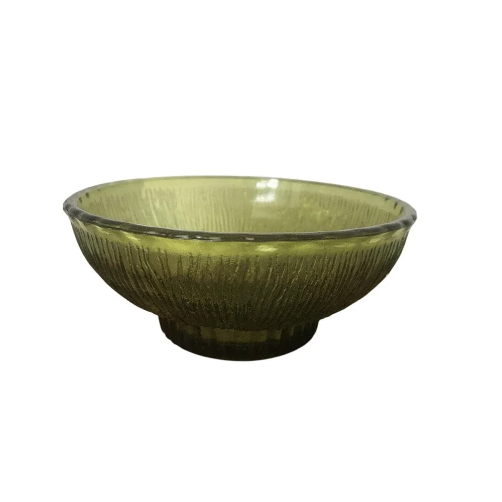 FTD Soreno Round Green Floral Bowl Candy Dish -‎ 1975 Vintage
