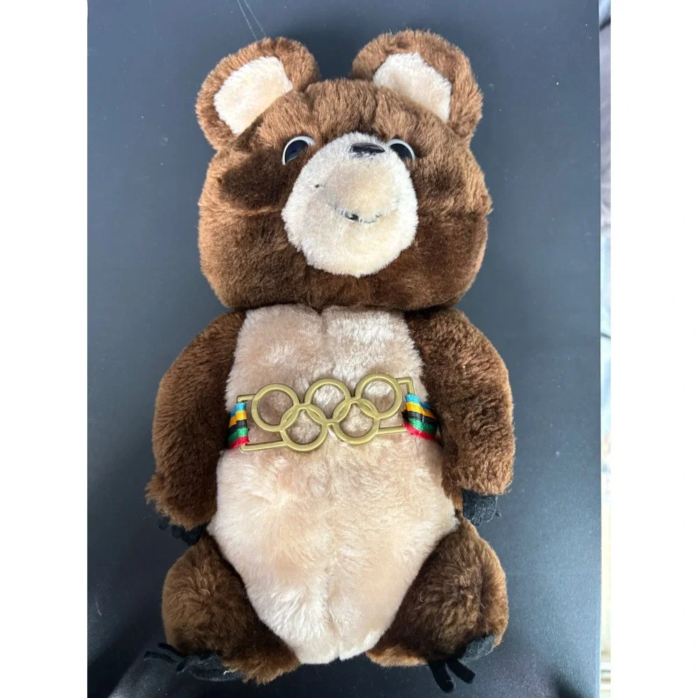 Vintage 1980 Moscow Olympics Misha Bear Plush R Dakin Mascot Brown Stuffed Toy