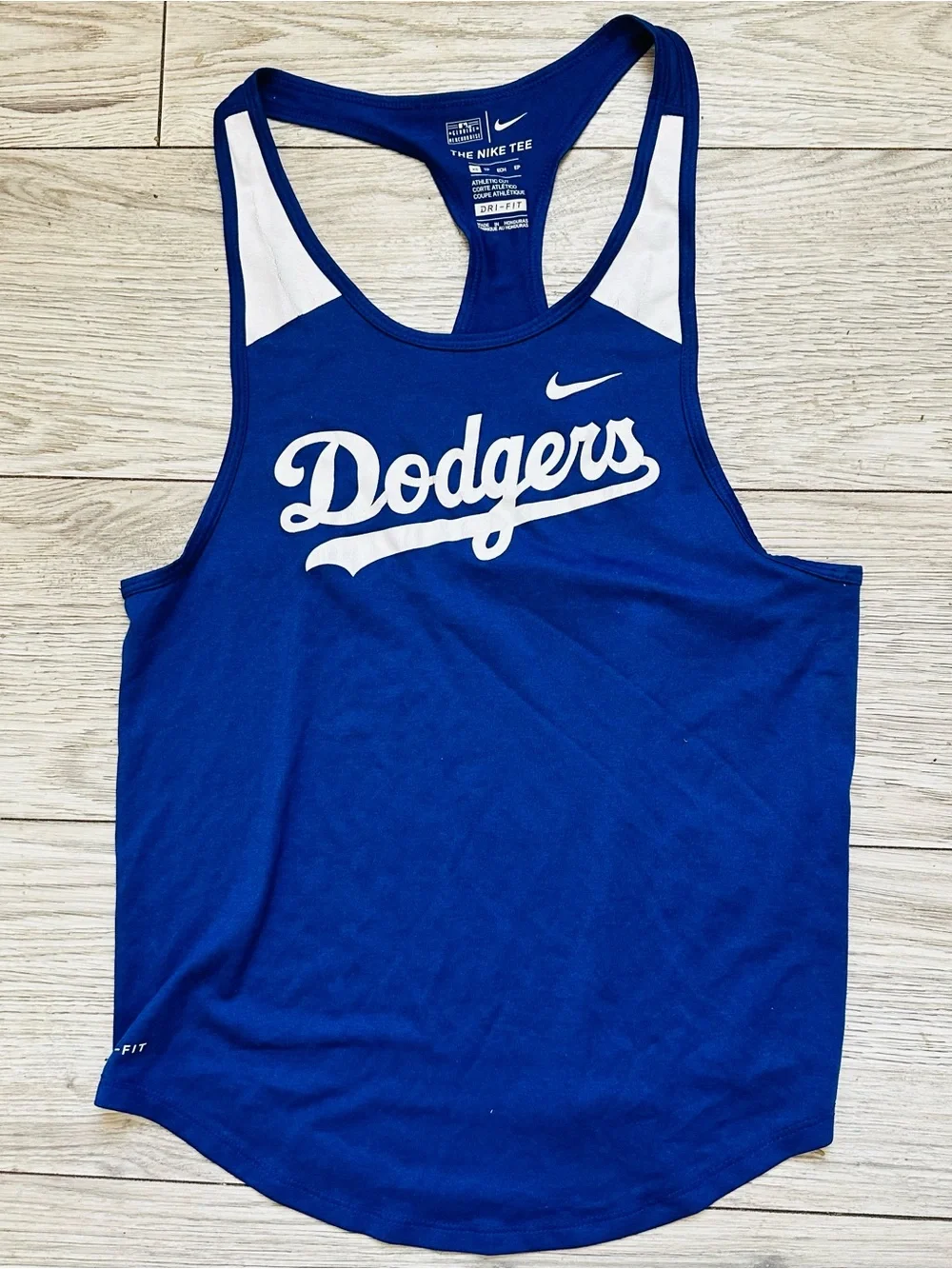 Nike Blue & White Dodgers Racerback TanksuzeXS