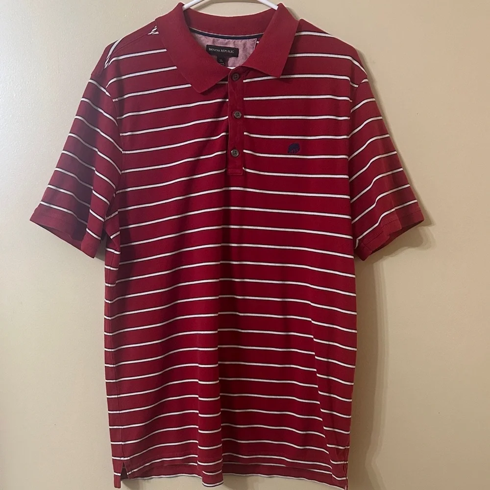 Banana Republic red polo white