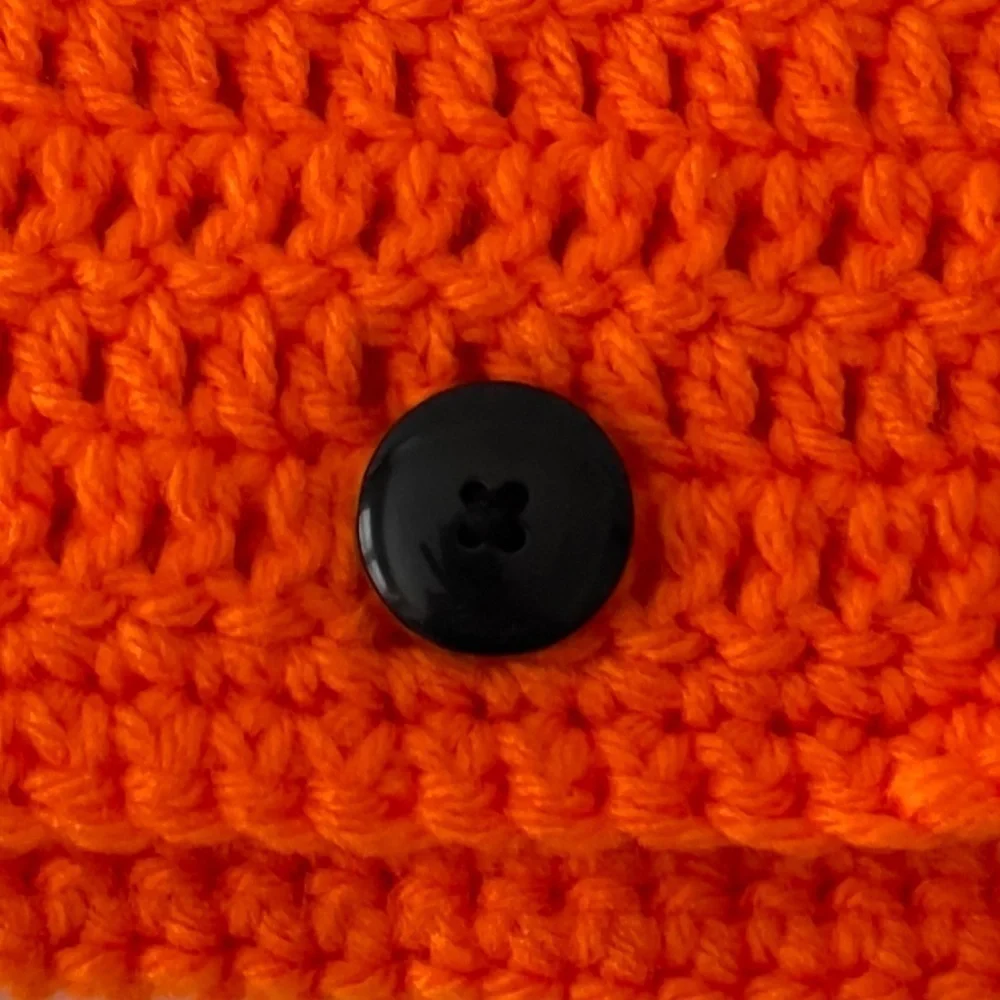 🔥 Handmade Crochet Clutch Halloween Bat Orange Black New