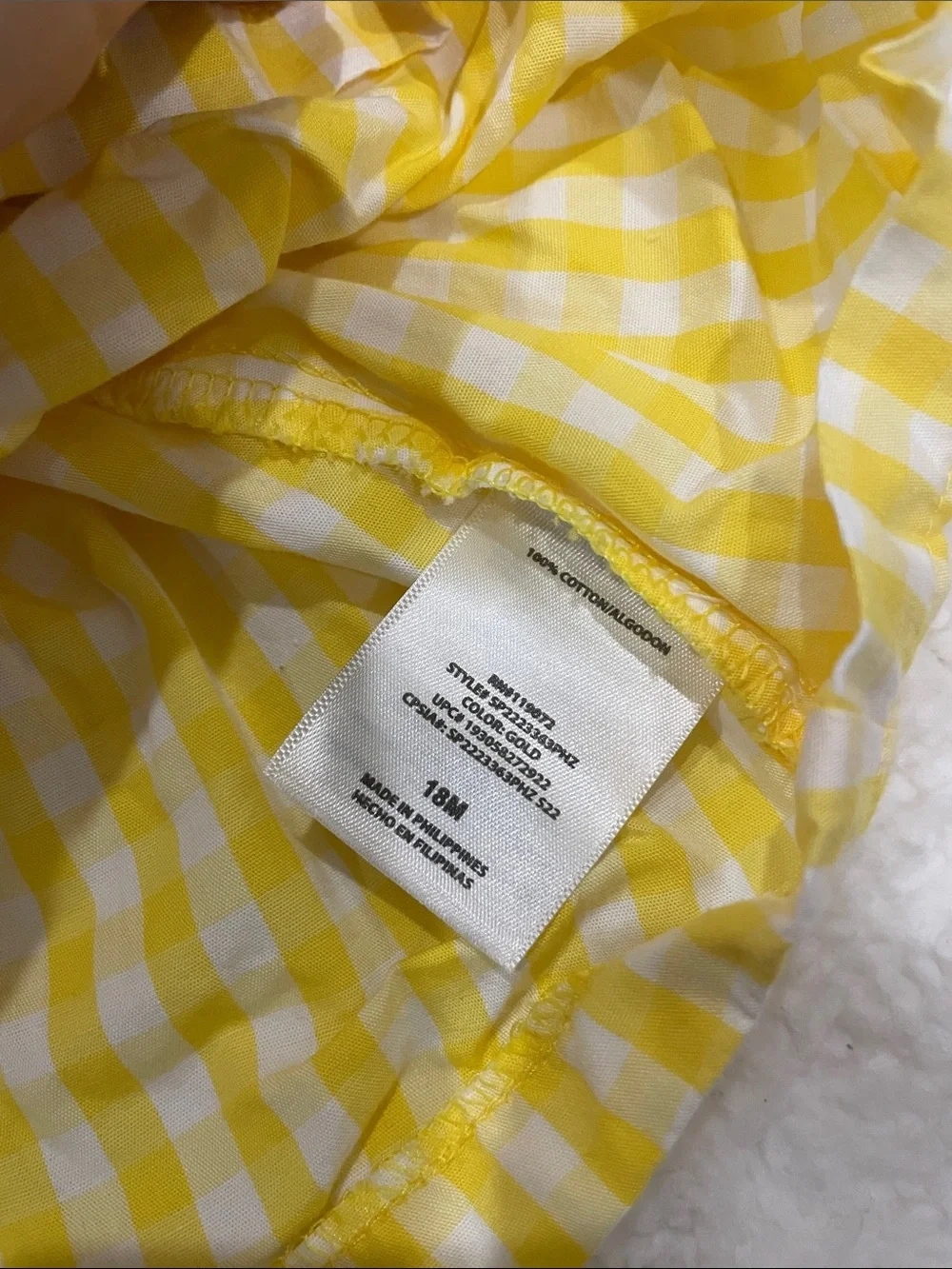 Disney Baby Yellow Gingham Suspender Skirt with Headband