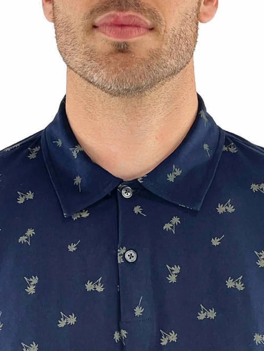 Jachs Hawaiian Tropical Palm Tree Pima Cotton Polo size XL Navy Blue