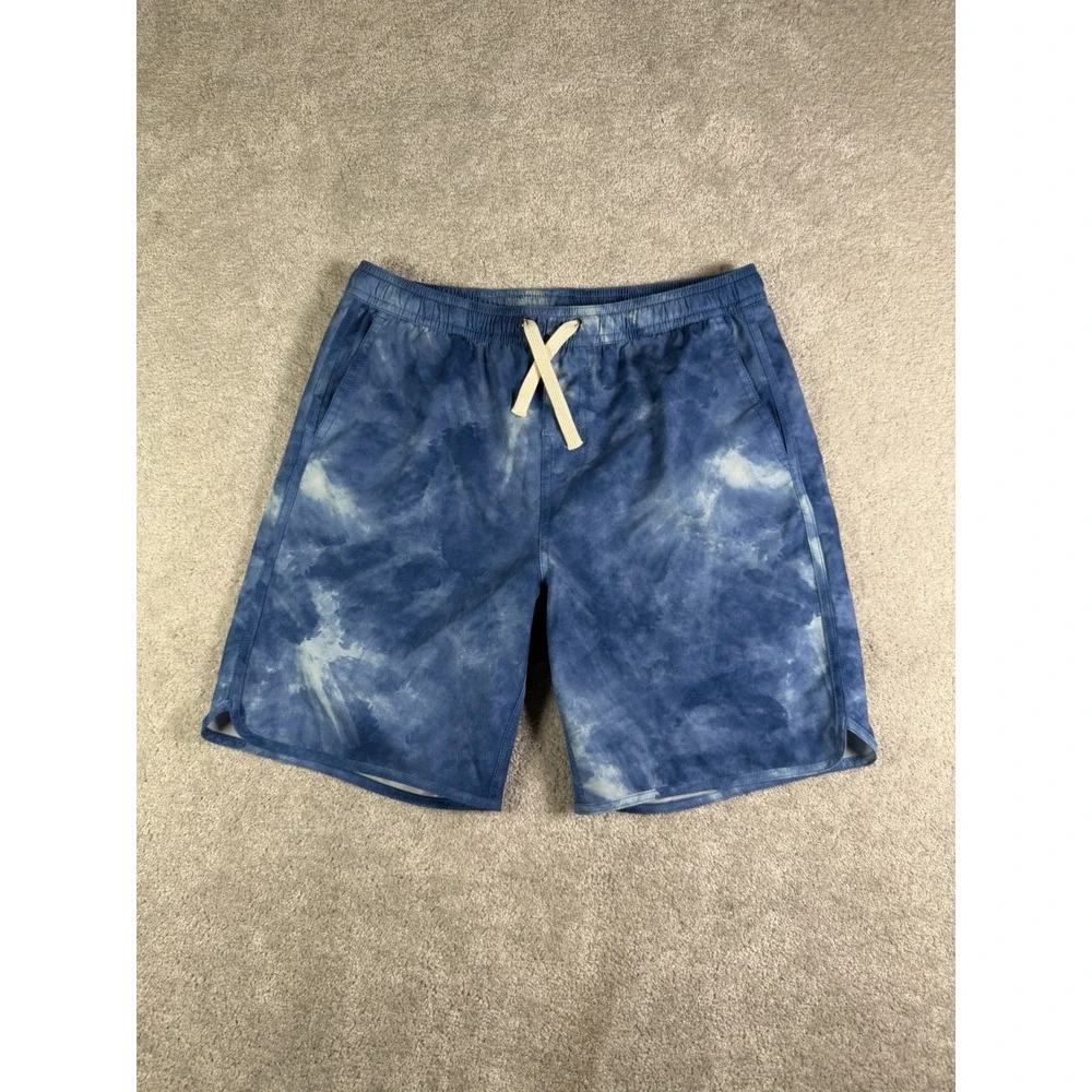 Fair Harbor Swim Shorts Youth XL Blue tie dye Hybrid Lined Stretch Drawstring