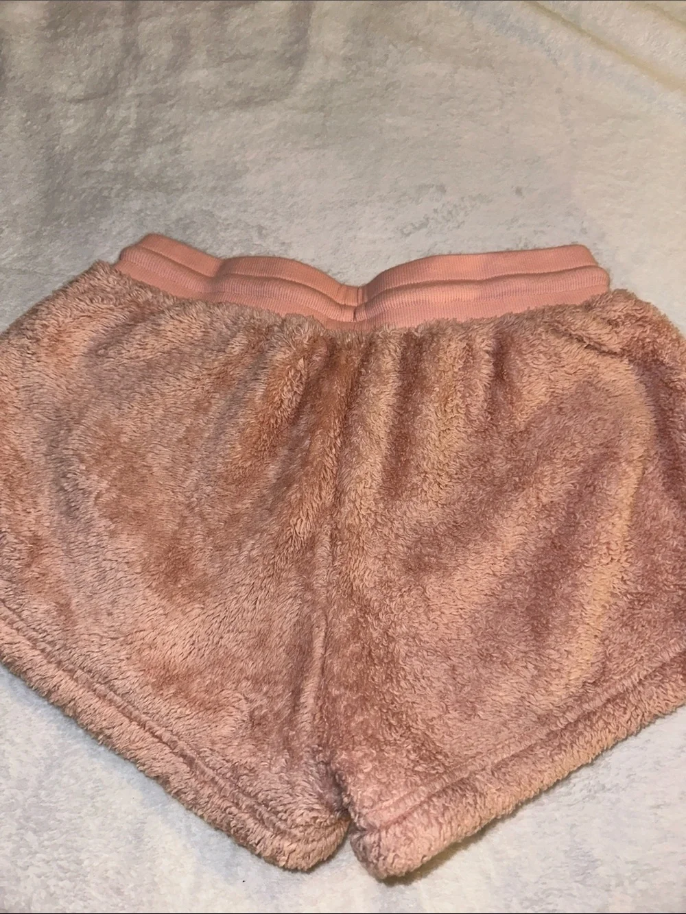 Forever 21 Plush Drawstring Lounge Shorts - Dusty/light Pink