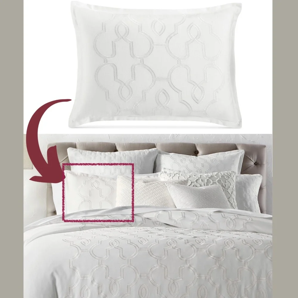 NEW‎ Hotel Collection Inlay Cotton (1) King Sham Pillow