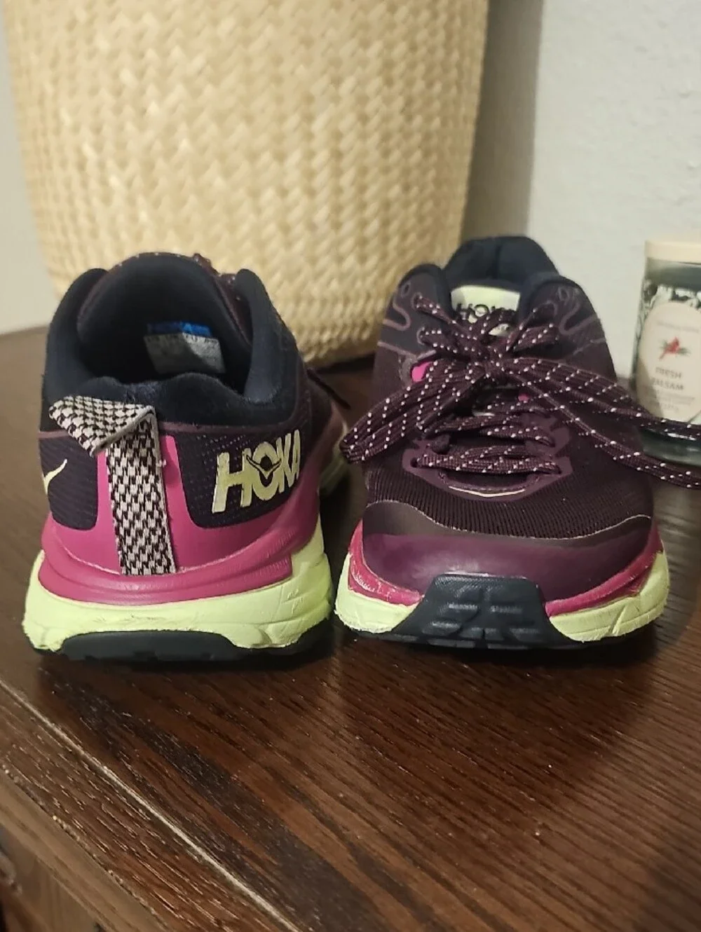 Hoka One One Women's Plum and Pink Trail Running Shoes