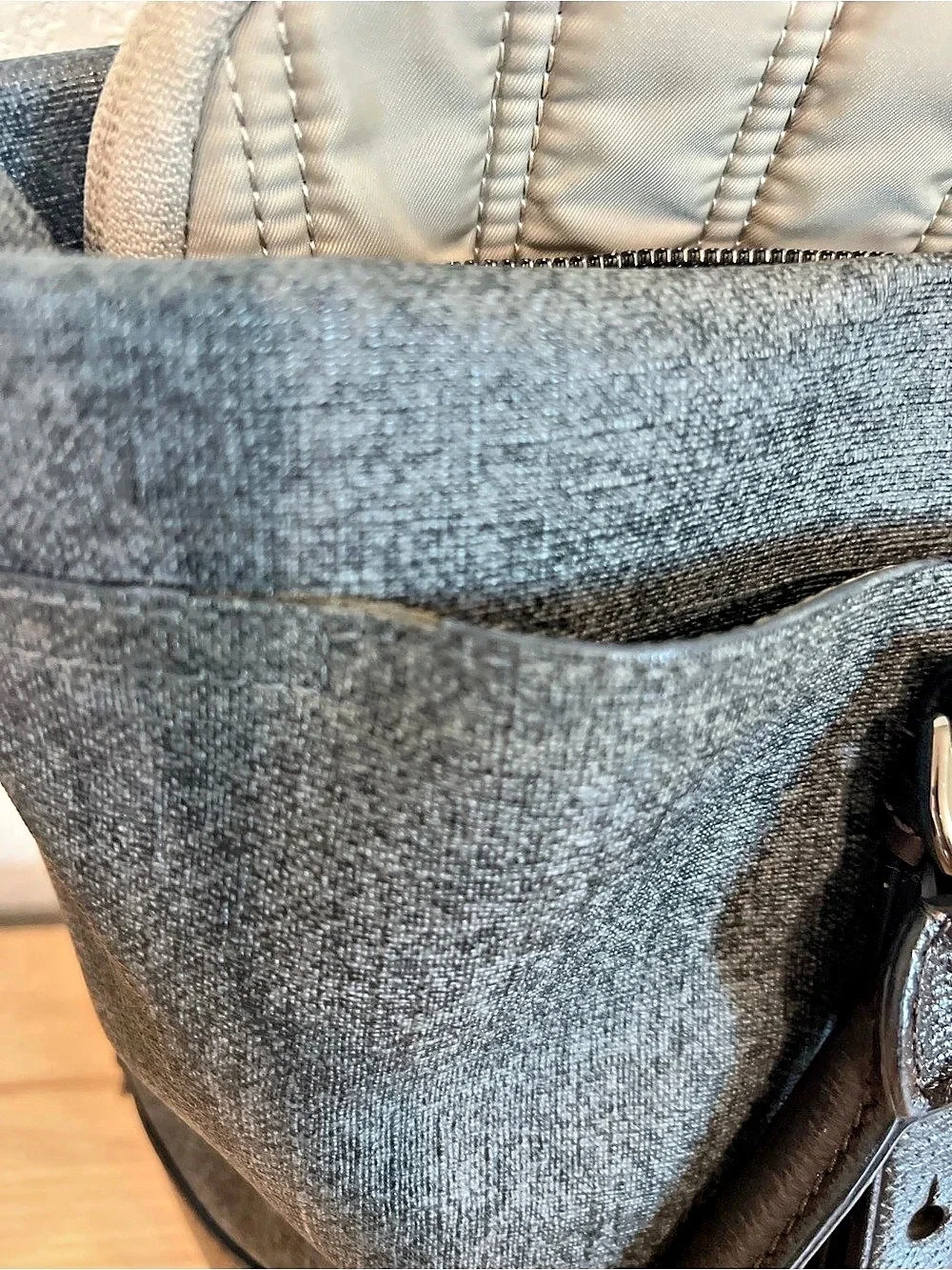 Tumi leather detail