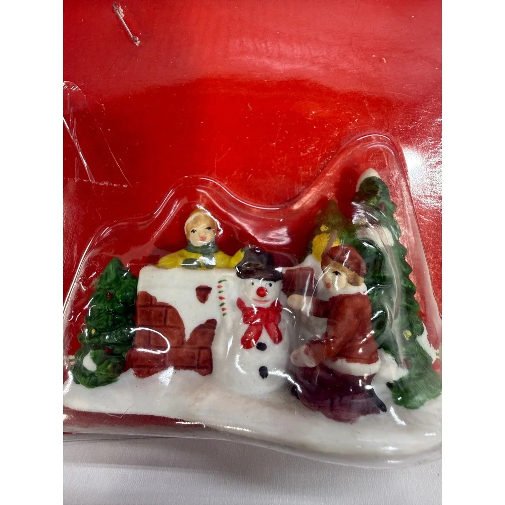 Vintage 1995 Dickens Collectables Snowman & Children Village Accessory 270-6497