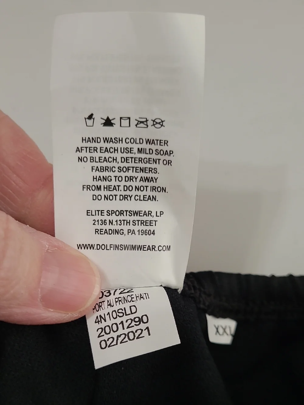 NWT Dolfin Black Racerback Swim Suit size XXL