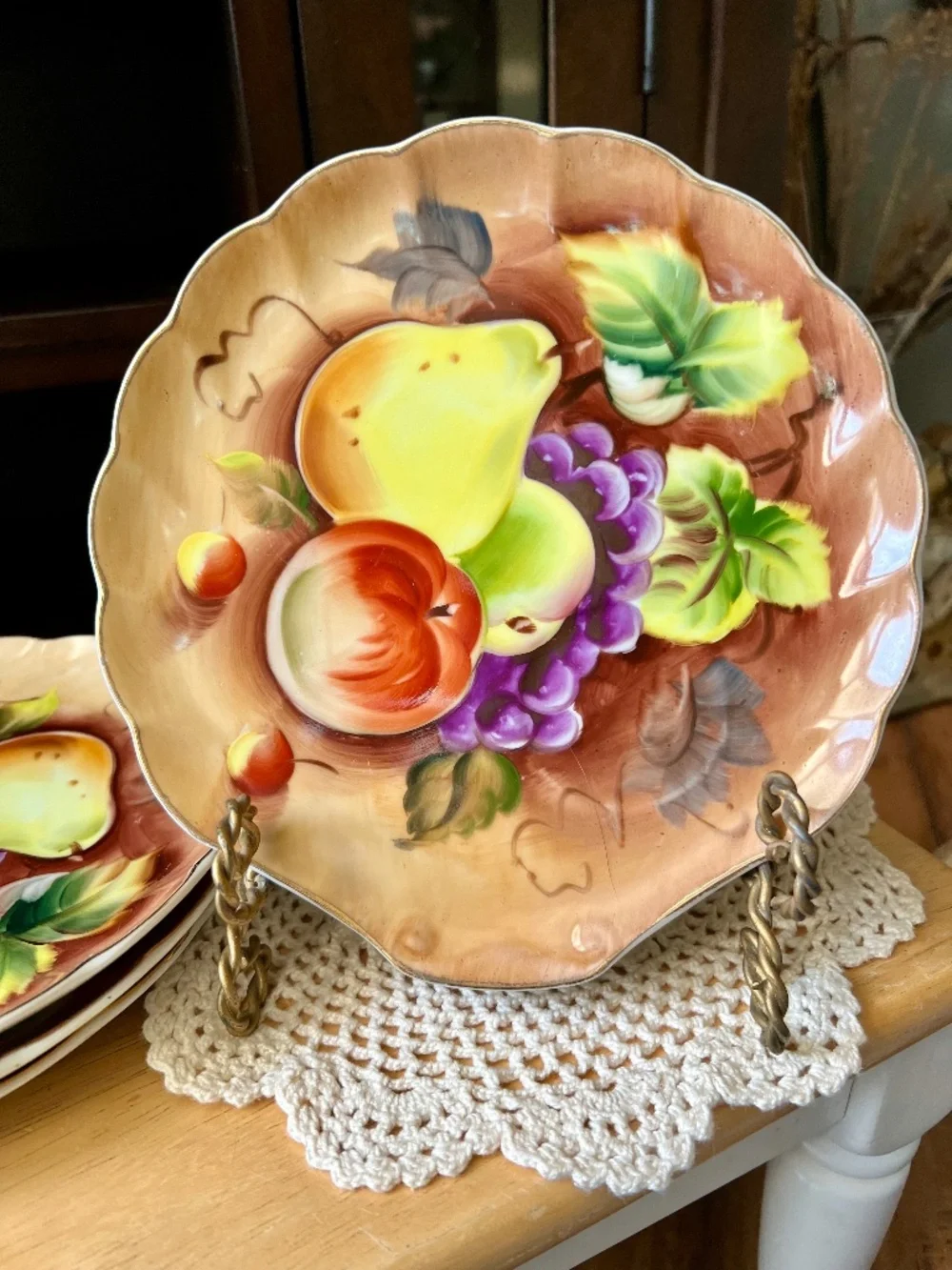 Lefton Japan Heritage Brown Fruit Pattern 8