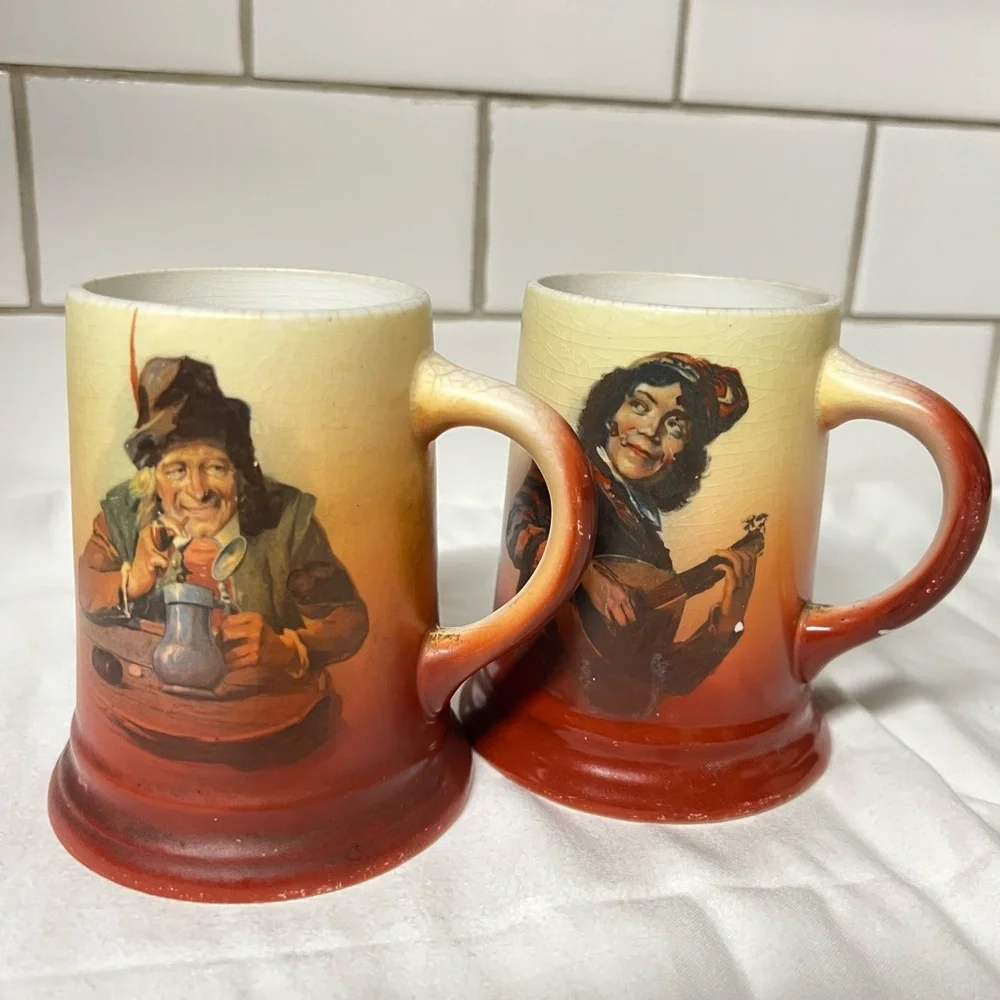 Hakes Heurich brewery beer mugs rare pre