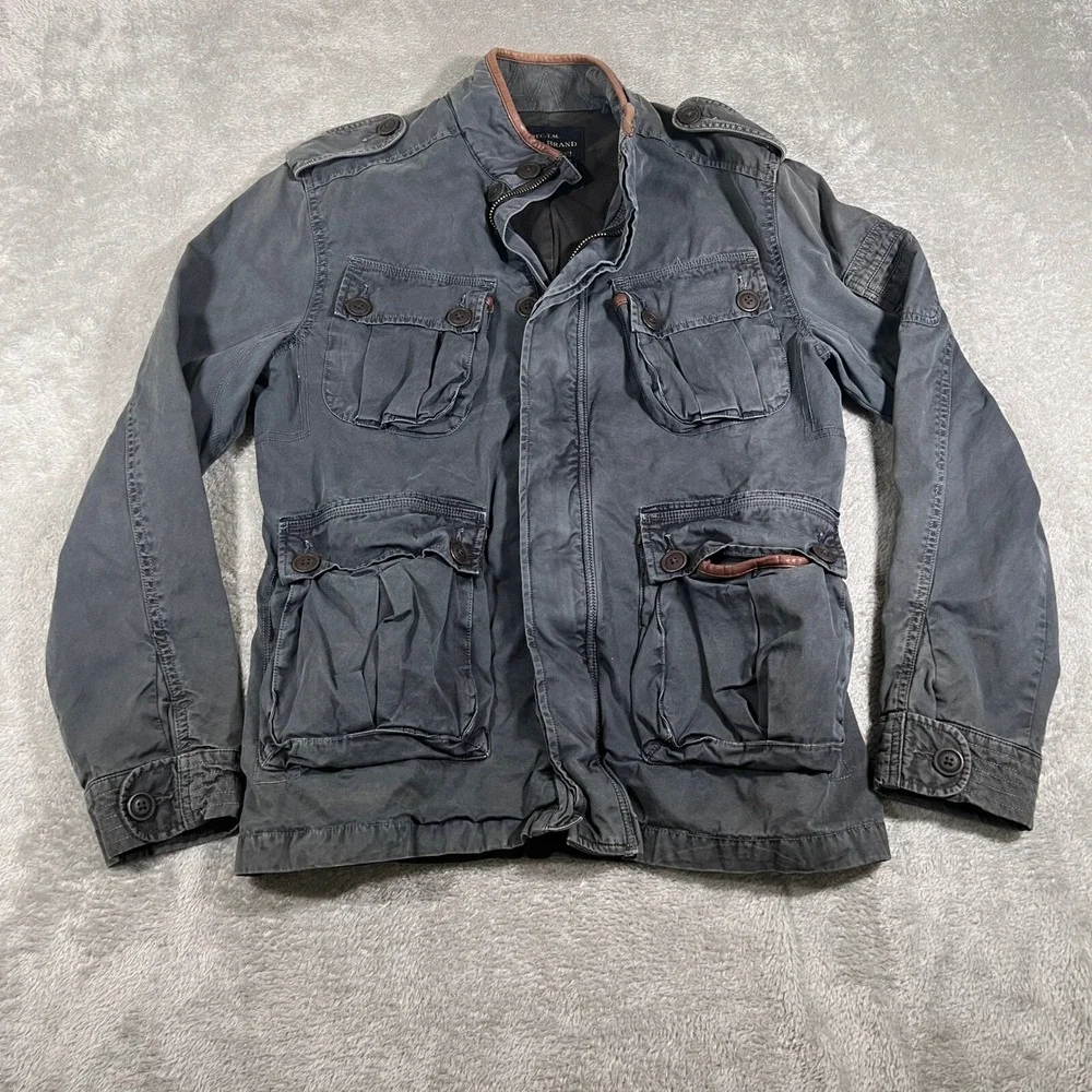 Lucky Brand Black Label‎ Jacket Women's Small Gray Military Utility Pockets