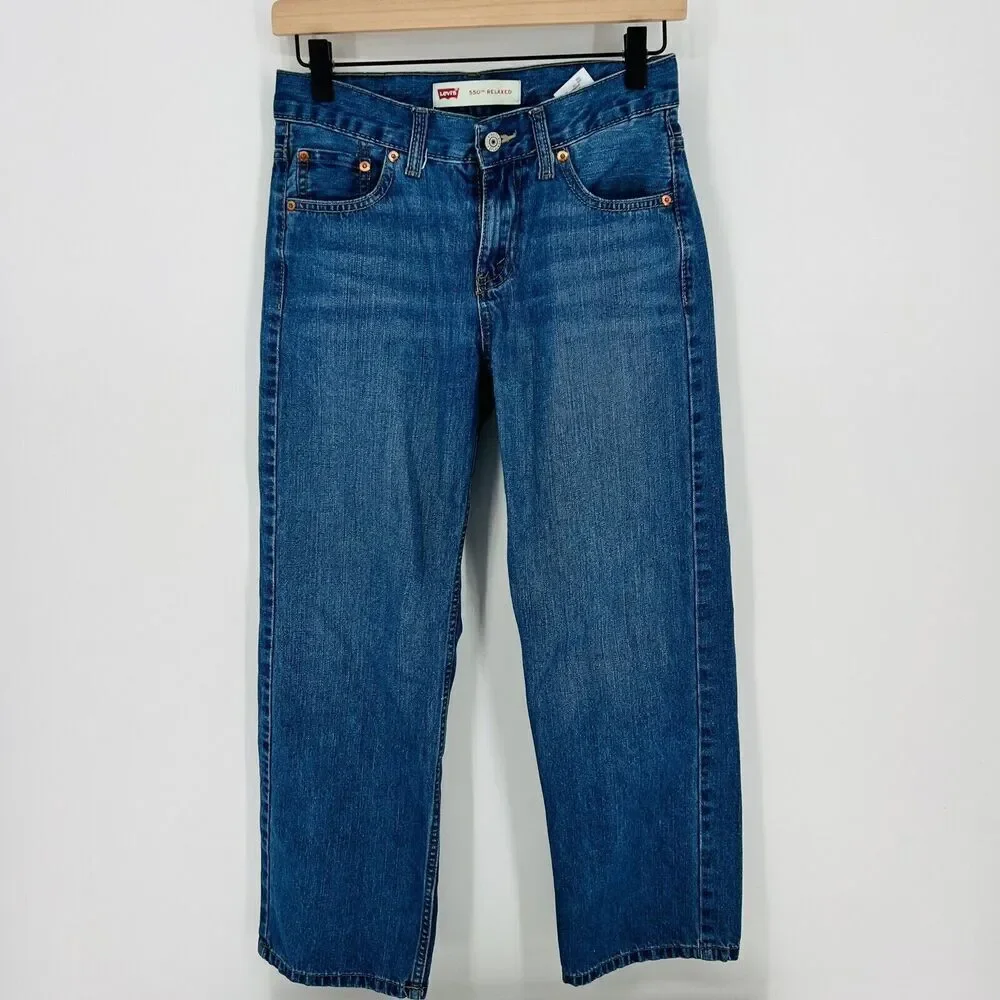 Levis Boys Jeans Pants Denim 550 Relaxed Fit 14 Regular 27x27
